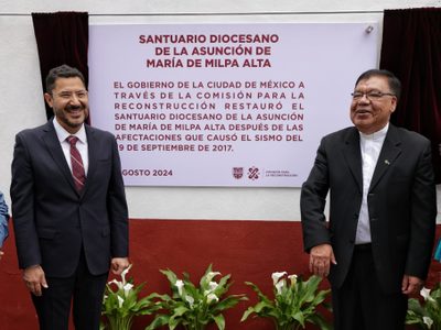 Gobierno CDMX entrega restauración del Santuario de la Asunción de María en Milpa Alta