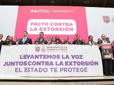 Clara Brugada encabeza firma del Pacto contra la Extorsión en la Ciudad de México